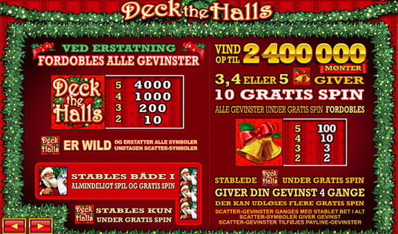 Spil om rigtige penge p? et godt online casino med Deck The Halls slottet