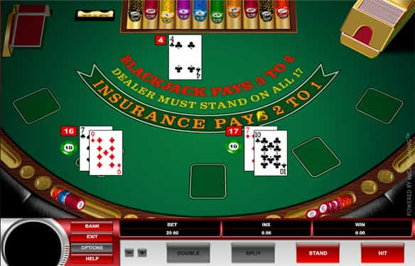 The European Blackjack Game by Microgaming