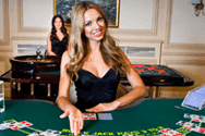 Image showing a smiling live casino dealer