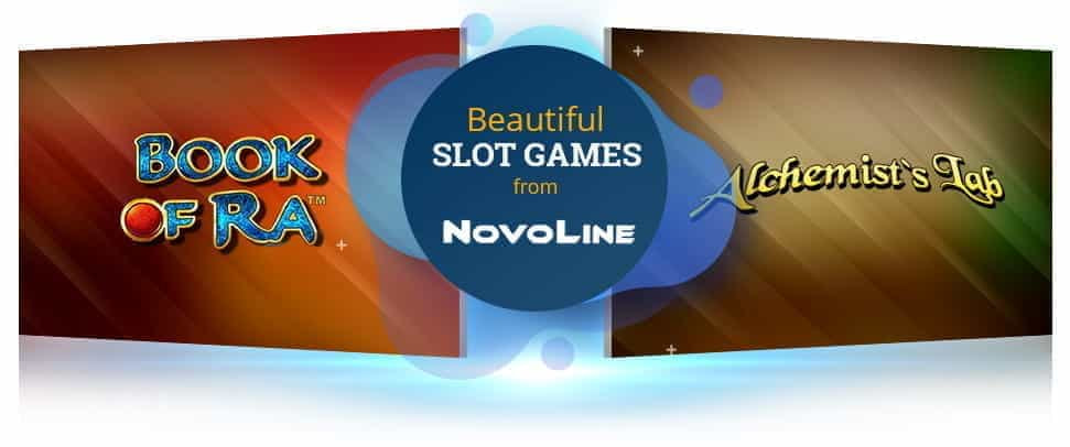 The popular Book of Ra and Alchemist Novoline slot logo.