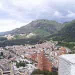 The skyline of Bogotá, Colombia.