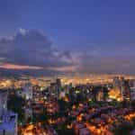 The city of Medellín, Colombia at dusk.